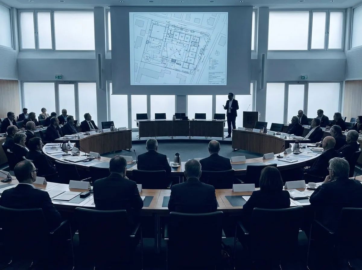 Project presentation in a council chamber