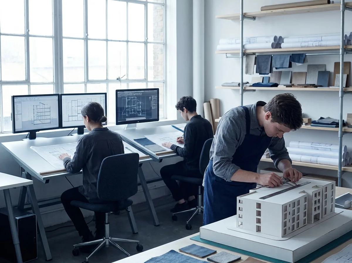 Young professionals working in an architecture studio